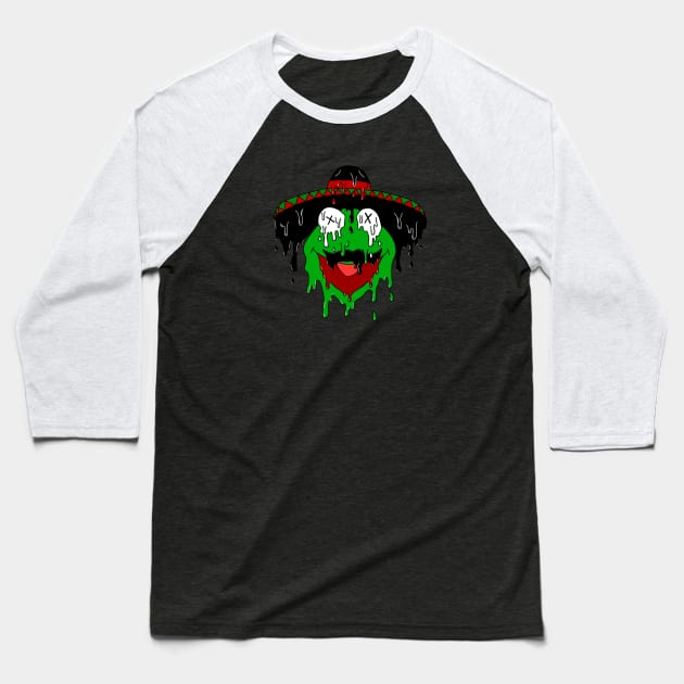 Drippy Señor Kermit Baseball T-Shirt by HubstheMexicano